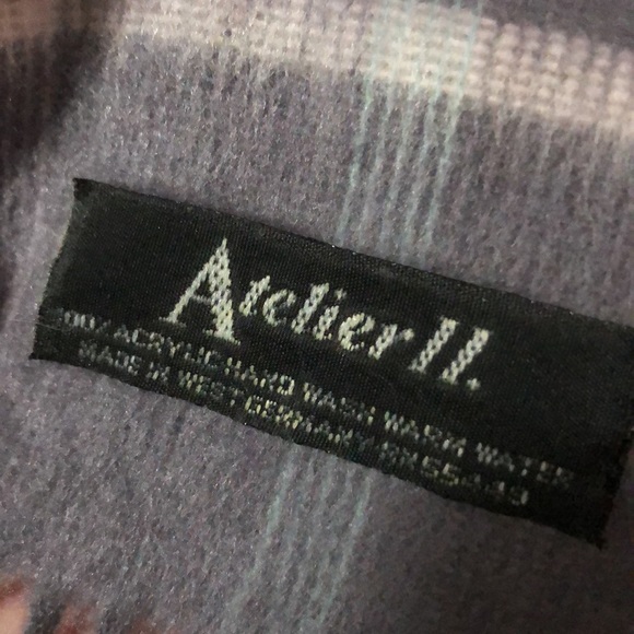 NWOT-Scarf-Pale Pink/Blue/Lilac/Gray Plaid-Soft-12x47 - Picture 7 of 10